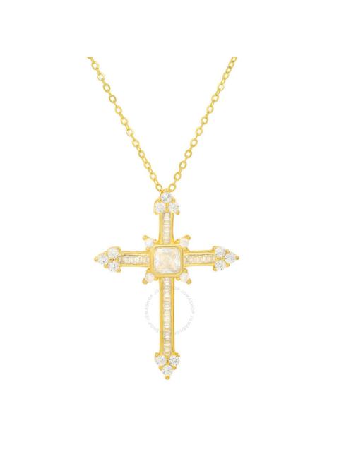 Other Designers Kylie Harper 14k Gold Over Silver Fancy Cubic Zirconia  CZ Cross Pendant