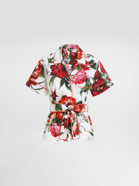 Dolce & Gabbana Flower-print poplin vanity shirt