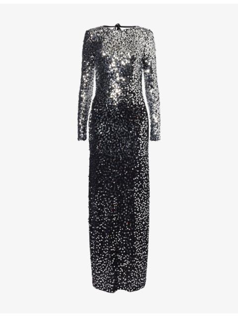 rabanne Sequin Second-Skin Jersey Maxi Dress