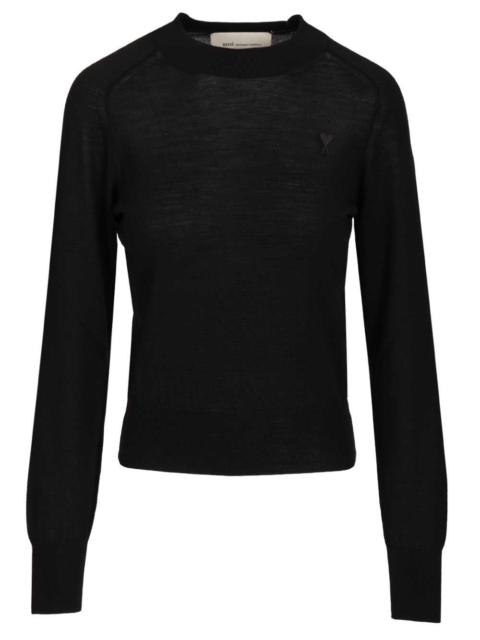 AMI Paris Ami Women Quota -Crewneck Sweater With Contrasted Ami De Coeur
