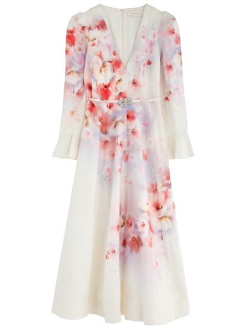 Zimmermann Zimmermann Crush Floral-print Linen Maxi Dress