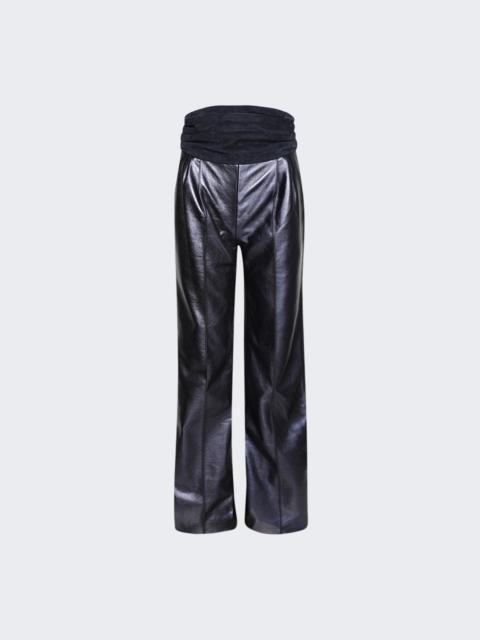 LaQuan Smith Trouser With Satin Cummerbund Navy