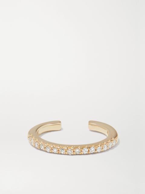 STONE AND STRAND Gold Diamond Ear Cuff