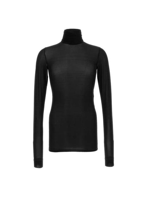 SAINT LAURENT SAINT LAURENT $1440 Black Stretch Jersey Turtleneck Top New