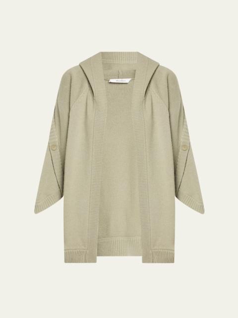 Max Mara Vals Button Wool-Cashmere Hooded Cardigan
