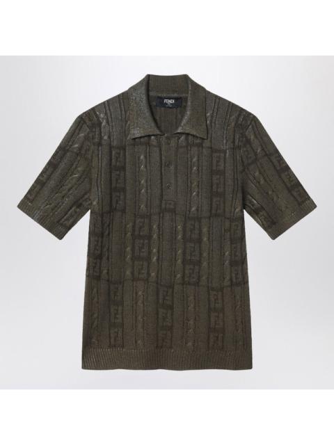 FENDI Fendi Dark Green Wool Polo Men