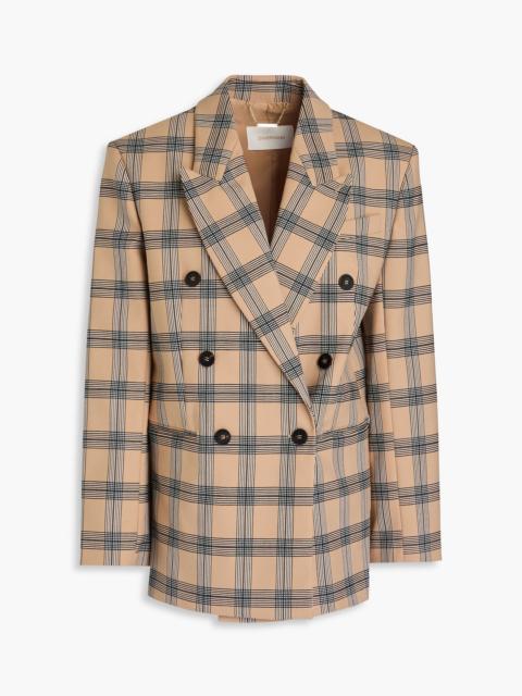 Zimmermann Double-breasted checked twill blazer