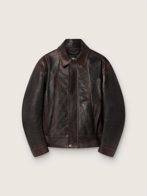 Golden Goose Men’s bomber jacket in burgundy nappa leather