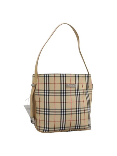 Burberry Burberry Nova Check Blue Label Shoulder Bag Canvas Beige Silver