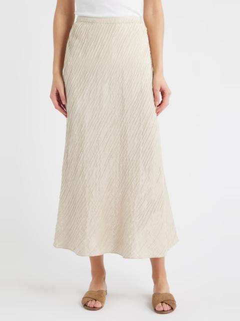 EILEEN FISHER Eileen Fisher Stretch Silk Bias Cut Midi Skirt in Papyrus at Nordstrom