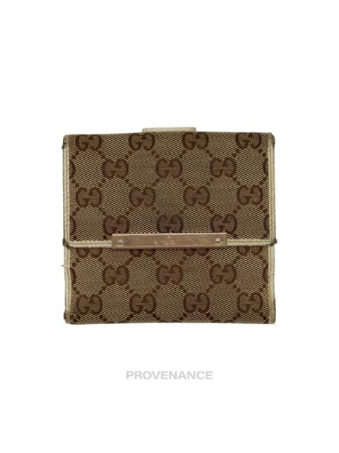 GUCCI Gucci Trifold Wallet - Chalk Guccissima Leather