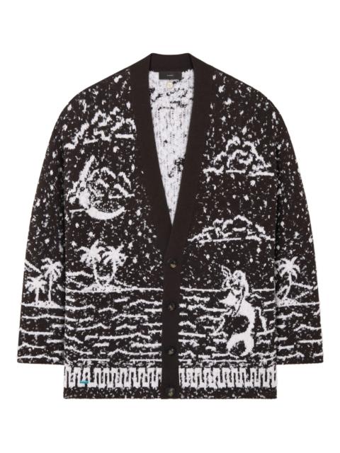 Alanui Alanui Ocean Whispers Palm-tree Graphic Cardigan