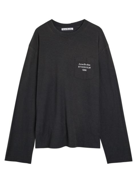 Acne Studios Acne Studios Logo Long Sleeve Cotton-blend T-shirt