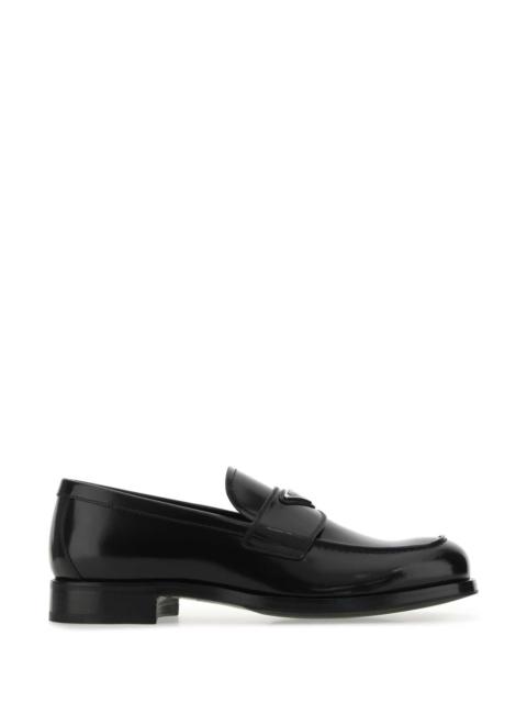 Prada Men Black Leather Loafers