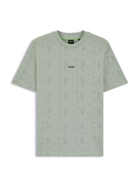BOSS RELAXED-FIT T-SHIRT IN COTTON WITH CIRCLE JACQUARD