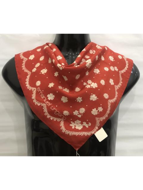 Other Designers Ungaro Paris - EMANUEL UNGARO RED FLORAL SCARF NECKERCHIEF