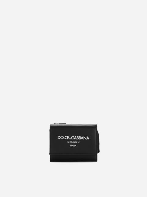 Dolce & Gabbana Calfskin French flap wallet with logo