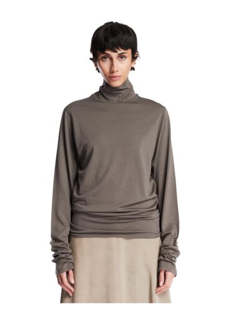 RIER Gray Wool Turtleneck Top
