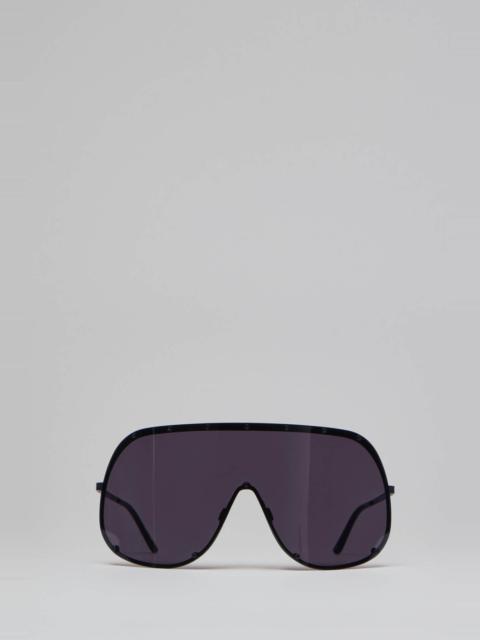 Rick Owens Sunglasses Shield Blk Temple/blk Lens