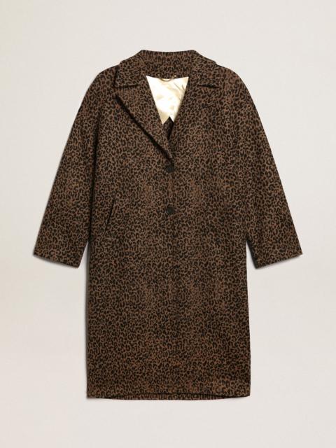 Golden Goose Women's single-breasted cocoon coat in wool with jacquard motif