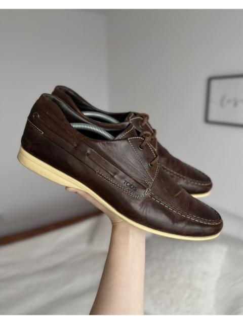 Tod's Tod's Brown Leather Boat Shoes Made In Italy Casual EU 43