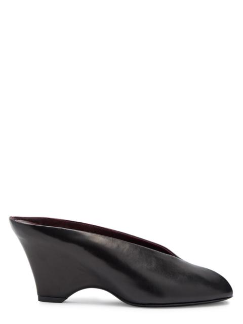KHAITE Khaite Cloak 75 Peep-toe Leather Mules