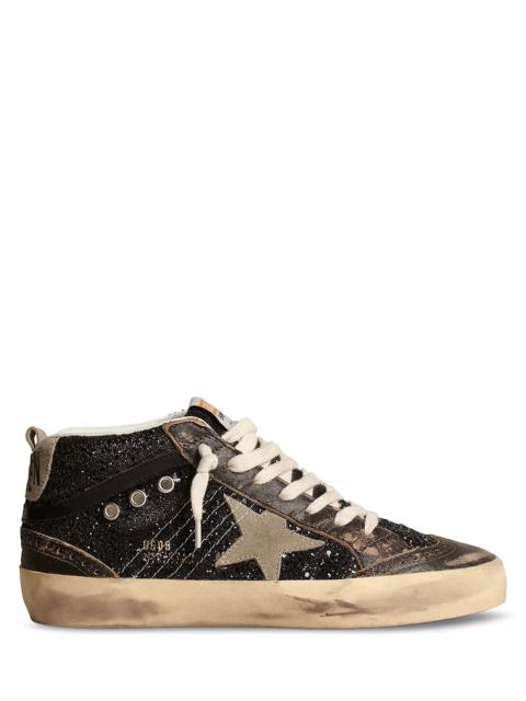 Golden Goose Women's Mid Star Glitter Lace Up Sneakers