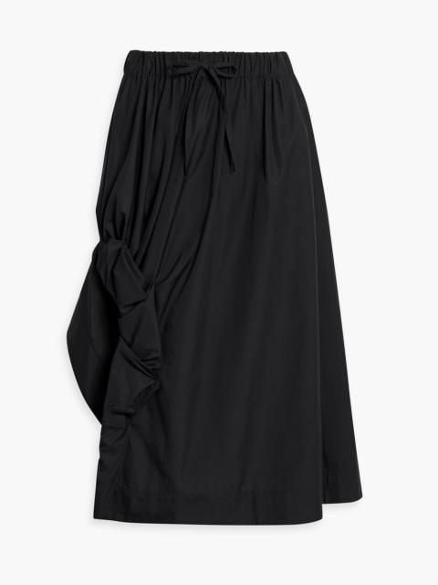 Simone Rocha Gathered cotton-poplin midi skirt
