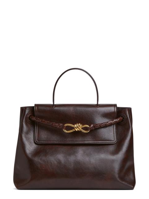 Bottega Veneta Bottega Veneta Ciao Ciao Knot Detail Leather Top Handle Bag in Dark Mahogany at Nordstrom