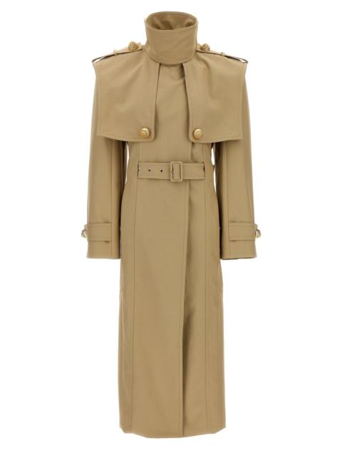 Balmain Women 'Chiocciola' Button Trench Coat