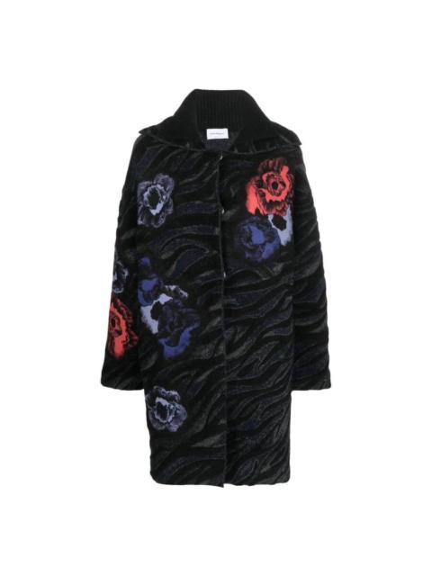 FERRAGAMO Ferragamo Poppies Jacquard Wool-Blend Coat
