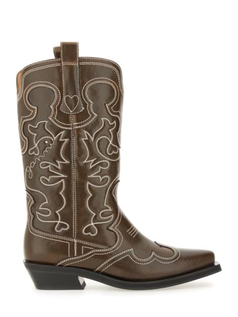 Ganni Women Embroidered "Western" Boot