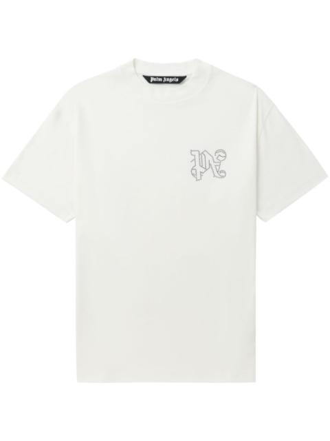 Palm Angels Monogram Studded T Shirt White