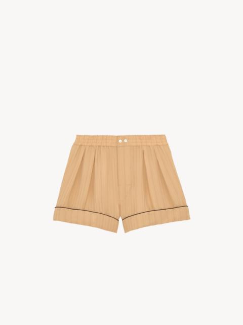 SAINT LAURENT PAJAMA SHORTS IN STRIPED SILK