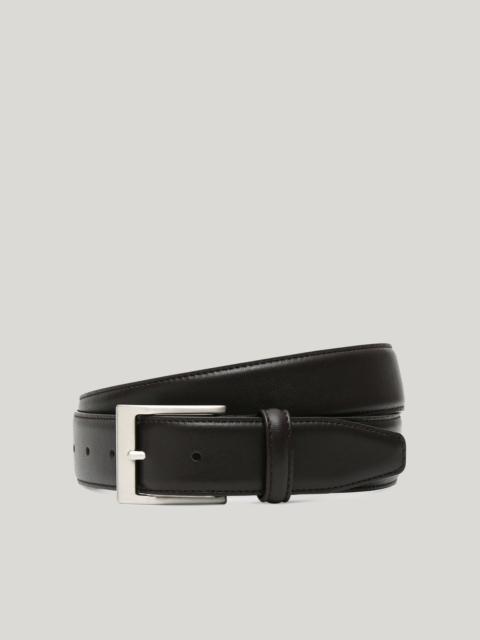 Canali DARK BROWN CALFSKIN LEATHER BELT