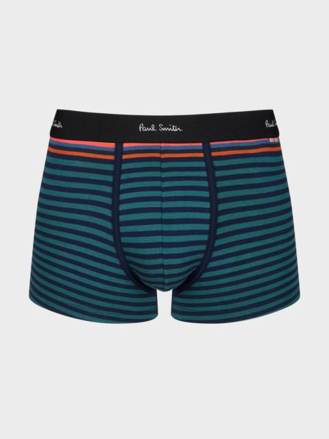 Paul Smith Teal and Navy Stripe Boxer Briefs