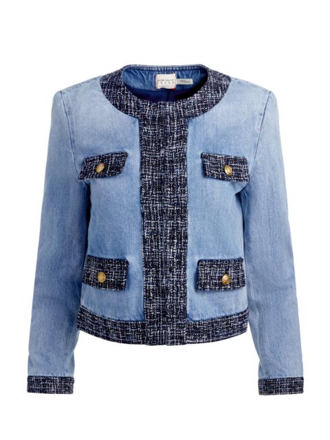Alice + Olivia LANDON CROPPED DENIM JACKET