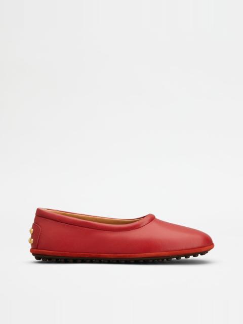 Tod's BALLERINAS IN NAPPA LEATHER - RED