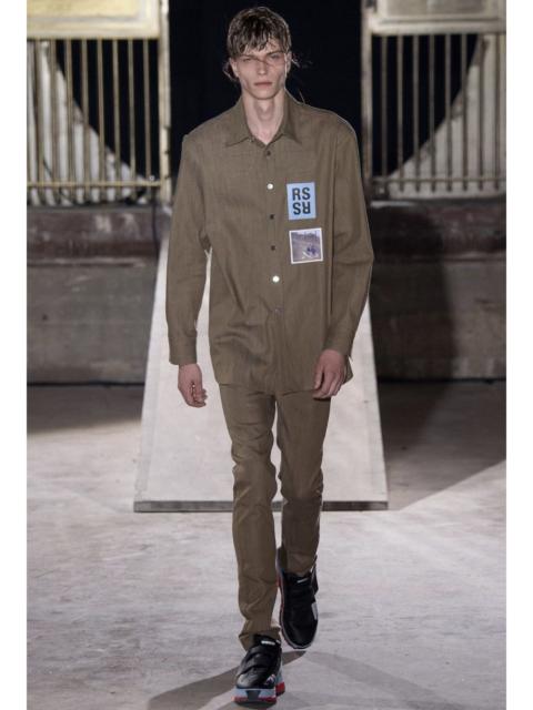 Raf Simons SS15 Runway Gold Brown RS Patch Jeans