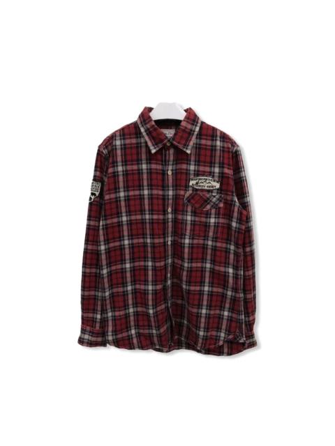 Other Designers Outdoor Life - Japanese Brand Time Flies Plaid Tartan Flannel Shirt 👕