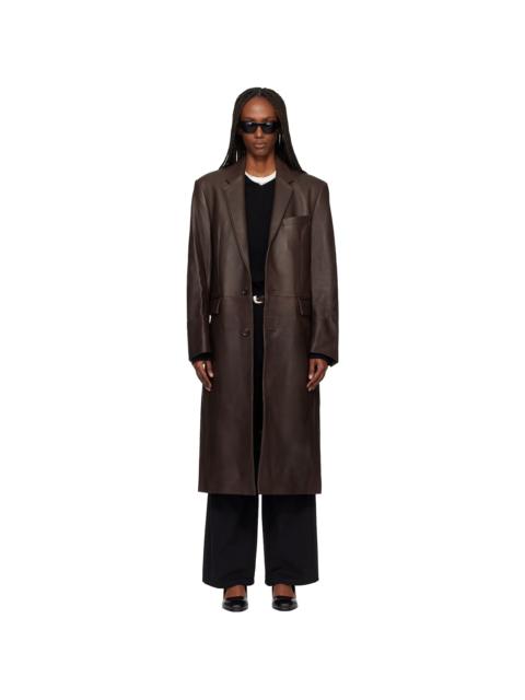 Tonywack Brown Naked Single Lamb Leather Coat