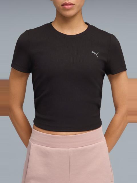 PUMA PUMA CLOUDSPUN Rib T-Shirt in Puma Black at Nordstrom
