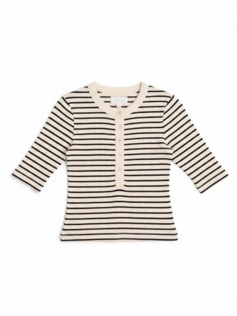 Citizens of Humanity Nali Short Sleeve Henley in Quartz Stripe