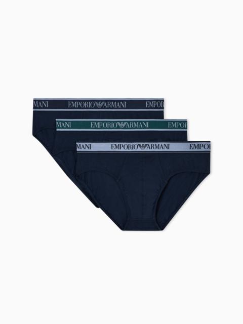 EMPORIO ARMANI THREE-PACK OF BRIEFS WITH CORE LOGO WAISTBAND