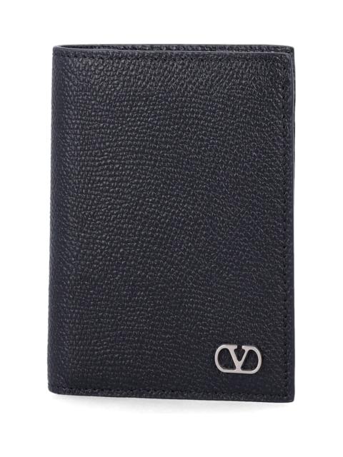 Valentino Valentino Garavani Vlogo Signature Grainy Calfskin Bi-fold Wallet
