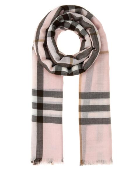 Burberry Embroidered wool blend scarf