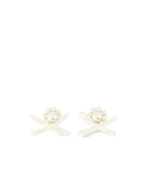 Simone Rocha pearl-embellished bow earrings