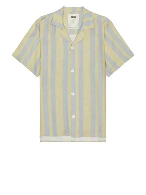 OAS Mist Strata Cuban Linen Shirt