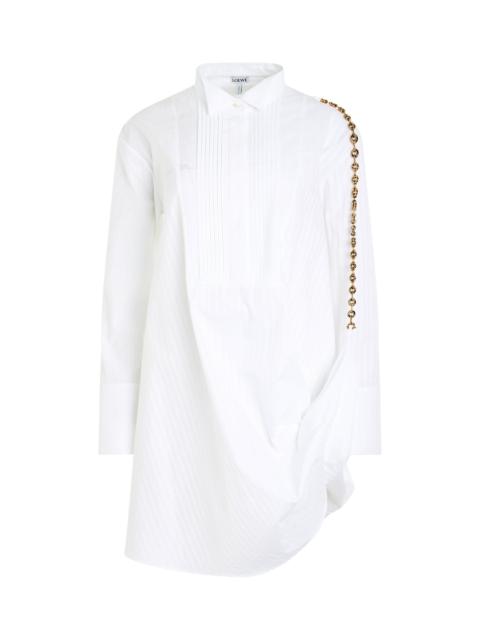 Loewe Chain Shirt Dress in Optic White