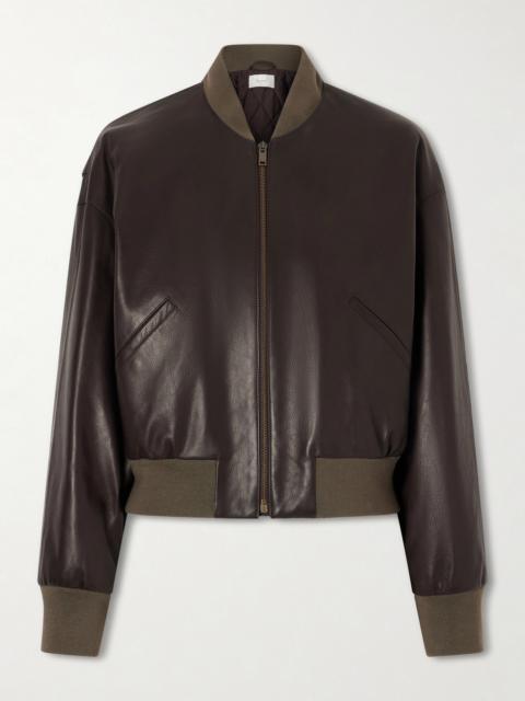 The Row Morisel Leather Down Bomber Jacket